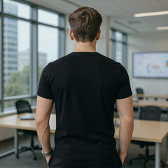 Softrest Printed Round Neck Black Colour Tshirts