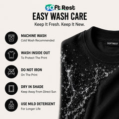 Softrest Printed Round Neck Black Colour Tshirts