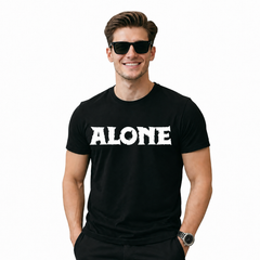 Softrest Printed Round Neck Black Colour Tshirts