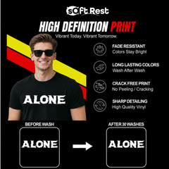 Softrest Printed Round Neck Black Colour Tshirts