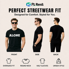 Softrest Printed Round Neck Black Colour Tshirts