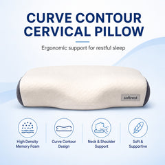Curve Contour Cervical Pillow ( Black & White)