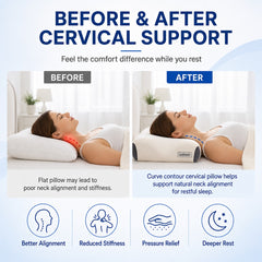 Curve Contour Cervical Pillow ( Black & White)