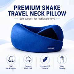 Premium snake travel neck pillow