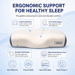 Curve Contour Cervical Pillow ( Black & White)